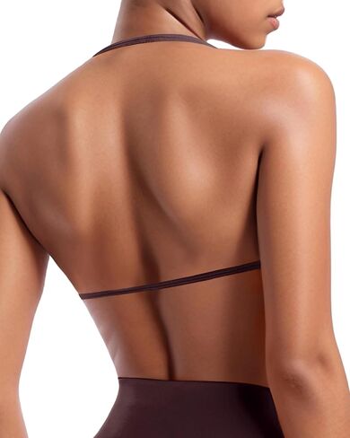 OMKAGI HALTER Sports Bras for Women pattrappy bra open back procyout gym crim in Kuwait