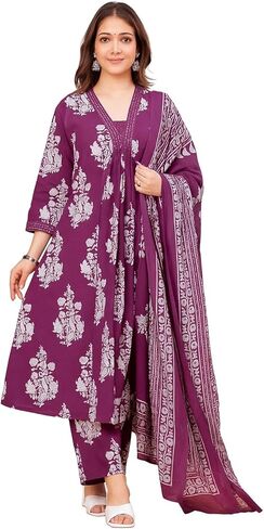 Women's Pure Cotton Floral Printed Straight kurta set in Saudi Arabia