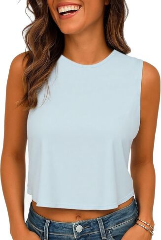 Athletic Tank Top Shirts for Women Breathable Sleeveless Top for Running & Yoga in Saudi Arabia