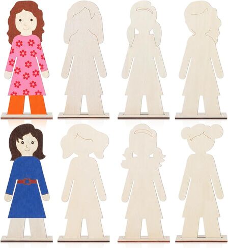 NUOBESTY 20pcs People Wooden Slices Wooden Human Cutouts Chips Blank People Cutouts Labels Fragments Human Crafts in Saudi Arabia