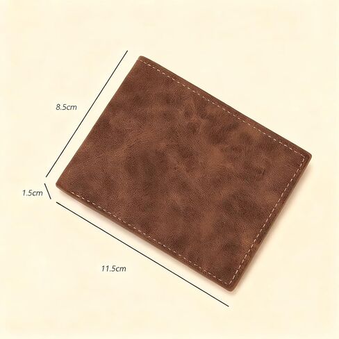 Slim Wallet for Men, PU Leather Minimalist Wallet with Card Holder & Coin Pocket, Compact Purse for Travel, Business and Daily Use in Saudi Arabia