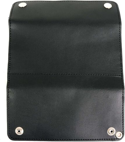 محفظة Milwaukee Leather MLW7811 للرجال مقاس 8 بوصات من الجلد الأسود لراكبي الدراجات النارية - ثنائية الطي مع سلسلة من الفولاذ المقاوم للصدأ مضادة للسرقة - مقاس واحد in Saudi Arabia