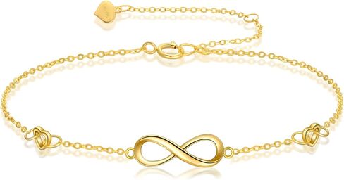 Real 14K Gold Infinity Bracelet for Women Solid Gold Infinity Moissanite Jewelry Valentines Day Mothers Day Gifts for Her in Saudi Arabia