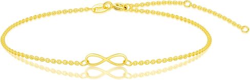 Real 14K Gold Infinity Bracelet for Women Solid Gold Infinity Moissanite Jewelry Valentines Day Mothers Day Gifts for Her in Saudi Arabia