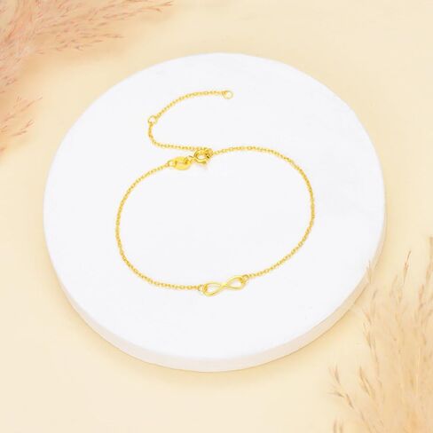 Real 14K Gold Infinity Bracelet for Women Solid Gold Infinity Moissanite Jewelry Valentines Day Mothers Day Gifts for Her in Saudi Arabia