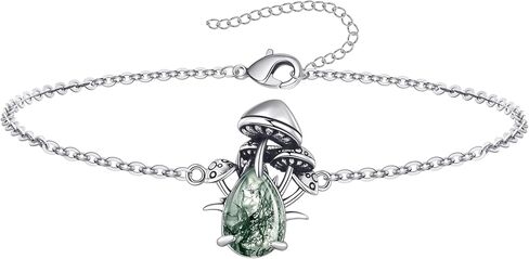 Mushroom Bracelet for Women Moss Agate Mushroom Bracelets Jewelry Gifts for Women in Saudi Arabia