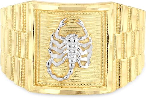 Ioka - 14K Solid Yellow Gold 14MM Scorpion Men's Ring in Saudi Arabia
