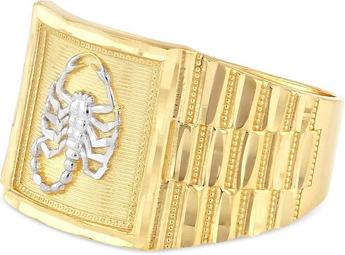Ioka - 14K Solid Yellow Gold 14MM Scorpion Men's Ring in Saudi Arabia