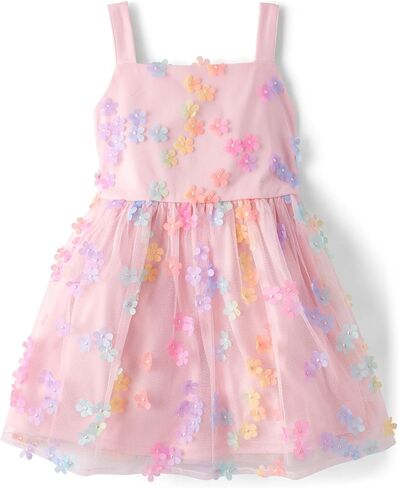 The Children's Place,Girls,Sleeveless Dressy Dresses,Pink Butterfly Mesh,8 in Kuwait