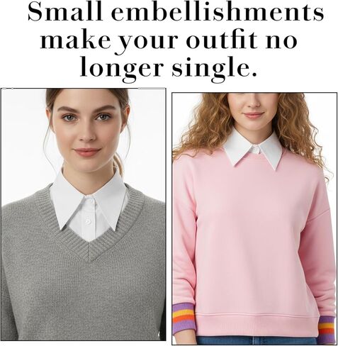 Detachable Fake Collar White Collar Shirt for Women - Elegant Faux Collars with Pointed Design in Saudi Arabia