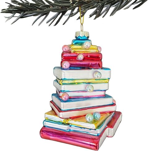 Glass Christmas Ornament, Book Christmas Tree, Book Ornament, Merry Book for Book Lovers, Christmas Ornament Gift in Saudi Arabia
