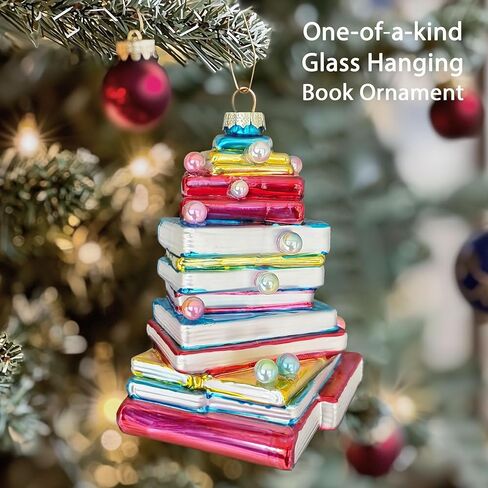 Glass Christmas Ornament, Book Christmas Tree, Book Ornament, Merry Book for Book Lovers, Christmas Ornament Gift in Saudi Arabia