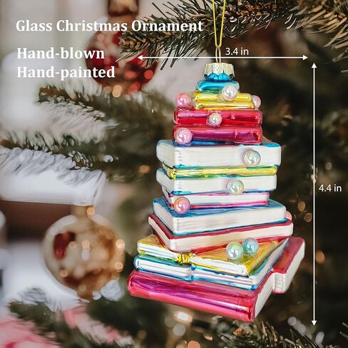 Glass Christmas Ornament, Book Christmas Tree, Book Ornament, Merry Book for Book Lovers, Christmas Ornament Gift in Saudi Arabia