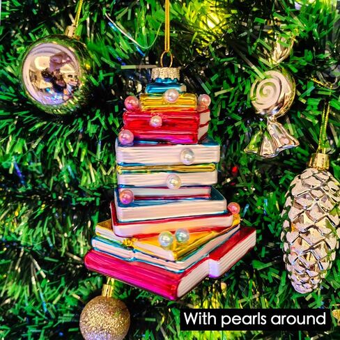 Glass Christmas Ornament, Book Christmas Tree, Book Ornament, Merry Book for Book Lovers, Christmas Ornament Gift in Saudi Arabia