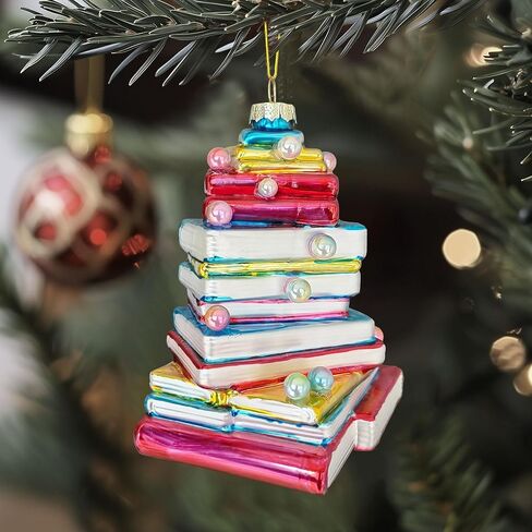 Glass Christmas Ornament, Book Christmas Tree, Book Ornament, Merry Book for Book Lovers, Christmas Ornament Gift in Saudi Arabia