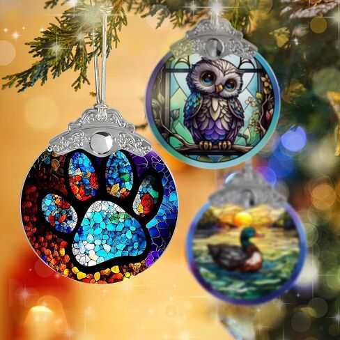 Paw Print Christmas Ornament - Sun Catcher and Tree Decorations - Gifts for Pet Lovers in Saudi Arabia