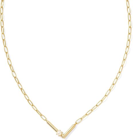 Kendra Scott Womens Pearl Letter L Short Pendant Necklace Gold White Pearl One Size in Saudi Arabia