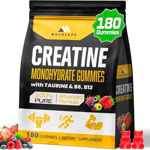 (180 Count) Creatine Monohydrate Gummies for Men & Women - Sugar Free, Creatine Pre Workout Gummies for Muscle Builder, Muscle Strength, Recovery, Endurance, Energy, Creatine for Women & Men, Vegan in Saudi Arabia