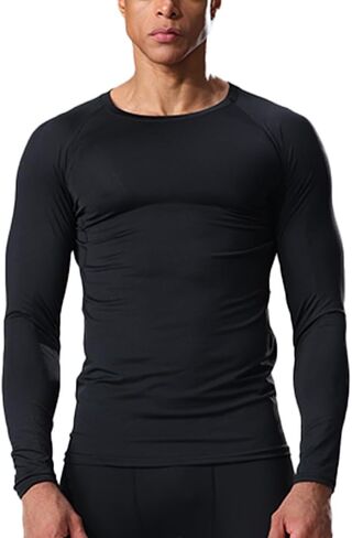 Men's Compression Long Sleeve Shirt - Moisture-Wicking Athletic Baselayer for Workout, Fitness & Training in Saudi Arabia