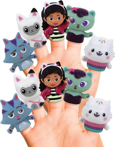 NBC Universal Gabby's Dollhouse Bath Finger Puppets ، 10 PC - Party Favors ، Educational ، Toys Bath ، وقت القصة ، ألعاب الشاطئ ، وقت اللعب ، Stocking Stuffer in Kuwait
