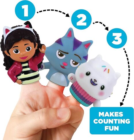 NBC Universal Gabby's Dollhouse Bath Finger Puppets ، 10 PC - Party Favors ، Educational ، Toys Bath ، وقت القصة ، ألعاب الشاطئ ، وقت اللعب ، Stocking Stuffer in Kuwait