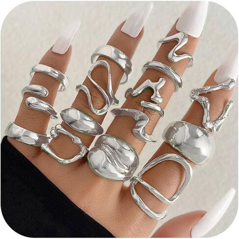 HUASAI Chunky Gold Rings for Women Statement Stackable Knuckle Thumb Ring Trendy Jewelry Gift 2025 in Saudi Arabia