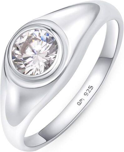 Sterling Silver Plain Signet Ring by Amberta in Saudi Arabia