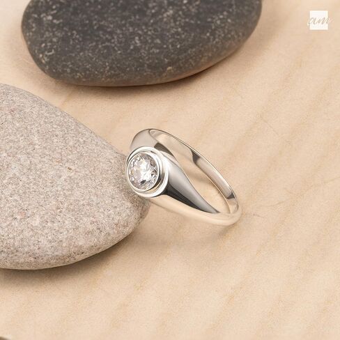 Sterling Silver Plain Signet Ring by Amberta in Saudi Arabia