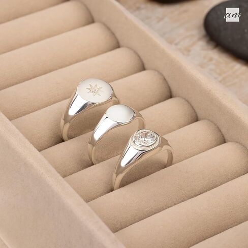 Sterling Silver Plain Signet Ring by Amberta in Saudi Arabia