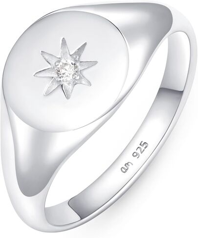 Sterling Silver Plain Signet Ring by Amberta in Saudi Arabia