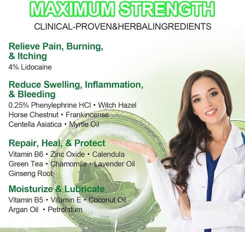 vamy Hemorrhoid Ointment (2 x 20g Tubes), 40g - Maximum Strength Formula for Hemorrhoidal Fast Relief, Soothes Itching, Burning & Discomfort in Saudi Arabia