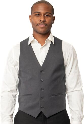 AZAR MAN Men's Slim Fit Dress Suit Vest 5 Button Adjustable Back Strap in Saudi Arabia
