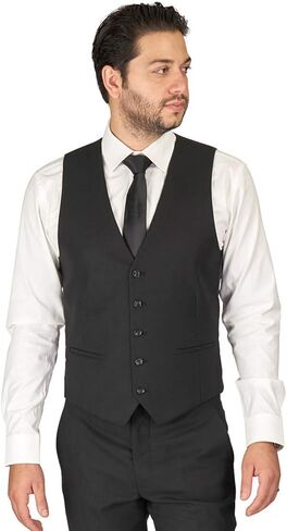 AZAR MAN Men's Slim Fit Dress Suit Vest 5 Button Adjustable Back Strap in Saudi Arabia
