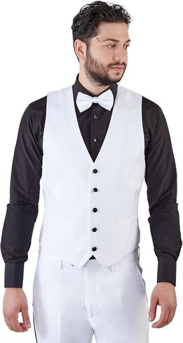 AZAR MAN Men's Slim Fit Dress Suit Vest 5 Button Adjustable Back Strap in Saudi Arabia