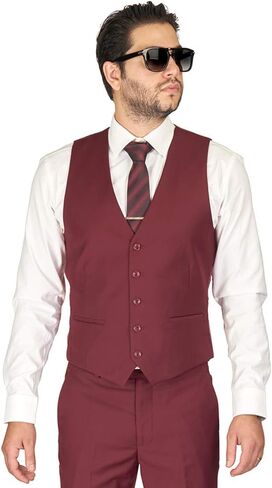 AZAR MAN Men's Slim Fit Dress Suit Vest 5 Button Adjustable Back Strap in Saudi Arabia