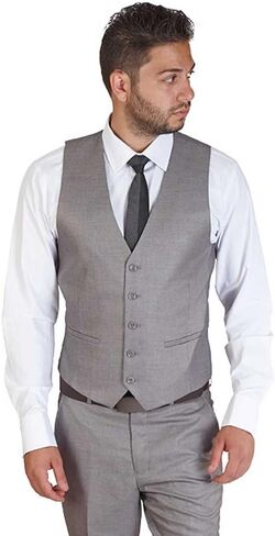 AZAR MAN Men's Slim Fit Dress Suit Vest 5 Button Adjustable Back Strap in Saudi Arabia