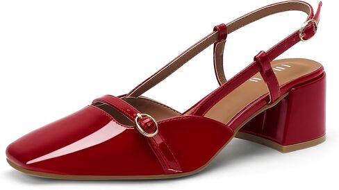 IDIFU IN2 Slingback Heels Closed Square Toe Pumps Strappy Low Short Chunky Block Dress Shoes for Women Ladies Wedding Prom Formal Heels Cute Dressy Small Thick Pumps Shoes in Saudi Arabia