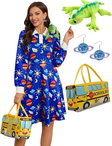 Laqeyko Women Long Sleeve Peter Pan Collar Fit and Flare A Line Skater Halloween Dress School Costume in Saudi Arabia