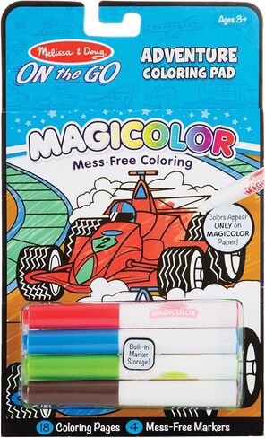 Melissa & Doug On the Go Game On! Reusable Games Wipe-Off Activity Pad Reusable Travel Toy with 2 Dry-Erase Markers - FSC Certified in Saudi Arabia