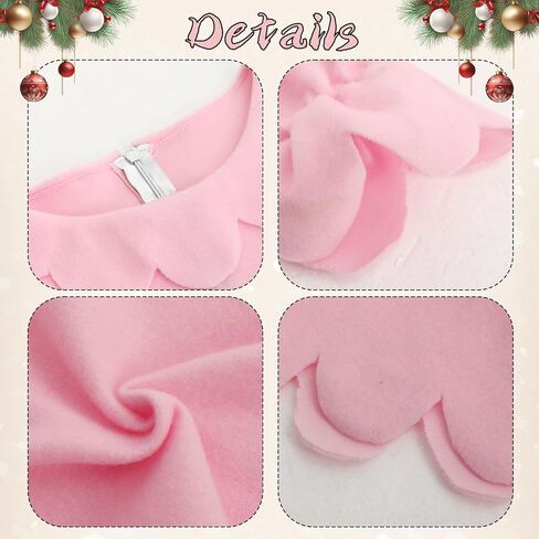 Women Pink Christmas Costume Long Sleeve Dress Anime Cosplay Costume Holiday Nightgown Party Outfit with Headband in Saudi Arabia