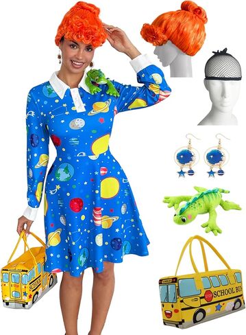 Laqeyko Women Long Sleeve Peter Pan Collar Fit and Flare A Line Skater Halloween Dress School Costume in Saudi Arabia