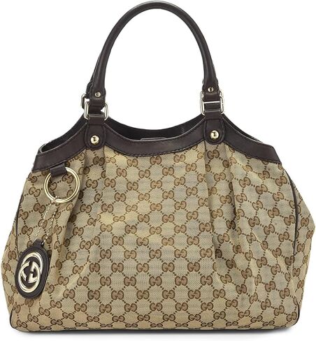 WHAT GOES AROUND COMES AROUND Women's Pre-Loved Gucci Brown Canvas Sukey Tote in Saudi Arabia