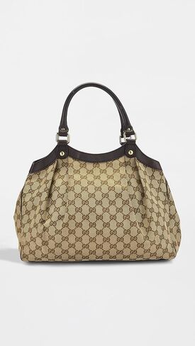 WHAT GOES AROUND COMES AROUND Women's Pre-Loved Gucci Brown Canvas Sukey Tote in Saudi Arabia