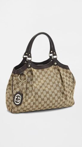 WHAT GOES AROUND COMES AROUND Women's Pre-Loved Gucci Brown Canvas Sukey Tote in Saudi Arabia