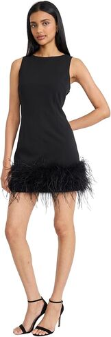 Donna Morgan Womens Sleeveless Feather Trim Mini Dress - Bodycon Cocktail Party Dresses in Saudi Arabia