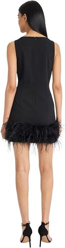 Donna Morgan Womens Sleeveless Feather Trim Mini Dress - Bodycon Cocktail Party Dresses in Saudi Arabia