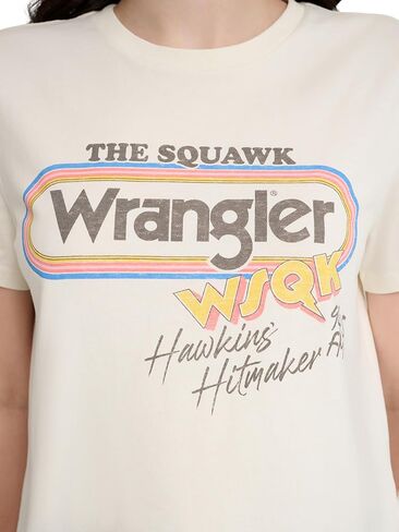 Wrangler Womens X Stranger Things مرحبًا بك في تي شيرت Upside Down Ringer in Kuwait