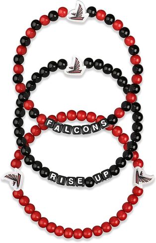FOCO Unisex Adult NFL Team Logo Officially Licensed 3-Pack Beaded Friendship Bracelet, Gems in Kuwait