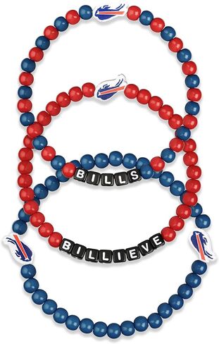 FOCO Unisex Adult NFL Team Logo Officially Licensed 3-Pack Beaded Friendship Bracelet, Gems in Kuwait