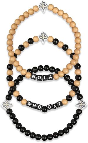 FOCO Unisex Adult NFL Team Logo Officially Licensed 3-Pack Beaded Friendship Bracelet, Gems in Kuwait